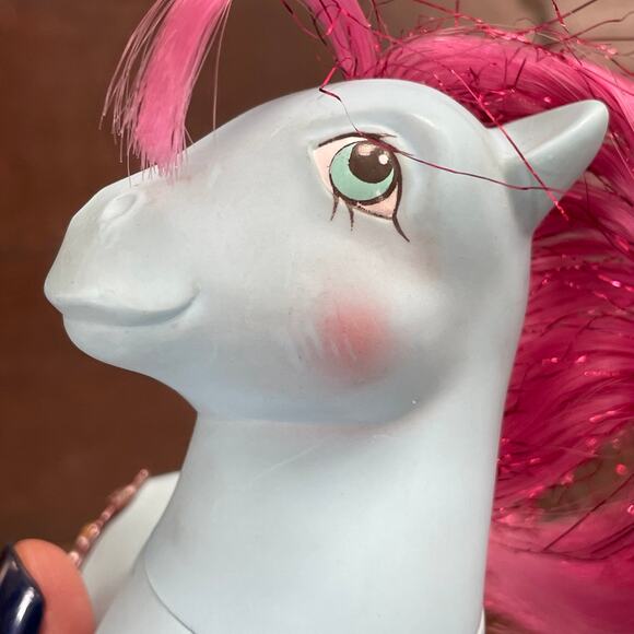 My Little Pony Princess Royal Blue w/ Bushwoolie Hat Comb Wand Vintage 1987 MLP - Picture 11 of 16